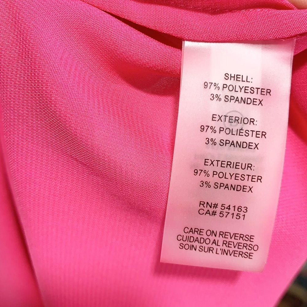 Calvin Klein Hot Pink Sleeveless Shell w Black Trim XS - Picture 6 of 6